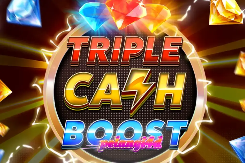 Neon-themed Triple Cash Boost slot interface on a mobile device