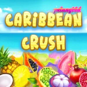 Tampilan visual slot Caribbean Crush dengan tema tropis dan simbol buah yang cerah.